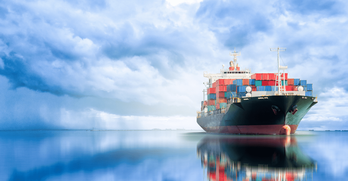 A cargo ship demonstrating the benefits of sea transportation.