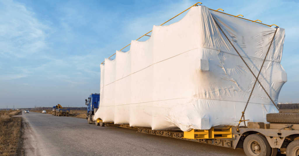 Truck transports out-of-gauge cargo